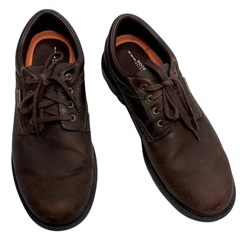 ROCKPORT Men’s Storm Surge Brown Leather Oxford Lace- up Shoe S-063 Sz 8